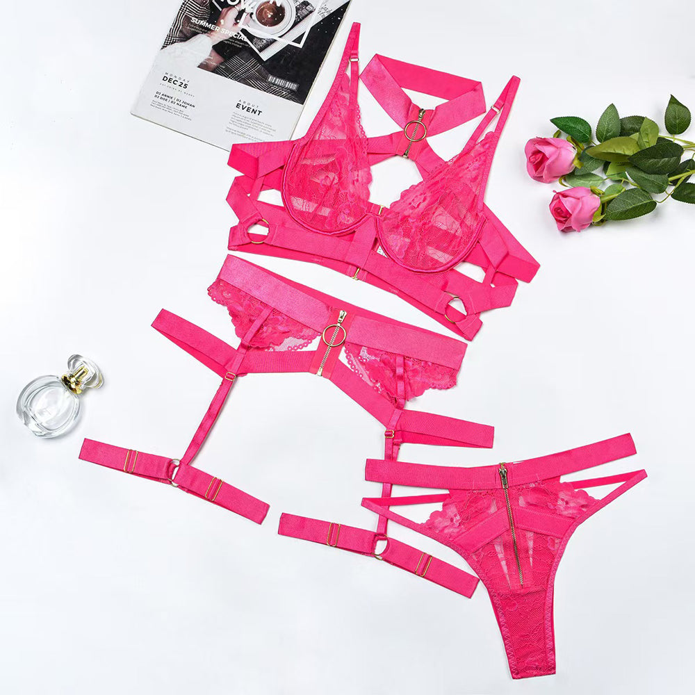 Bondage style sexy lingerie - Red
