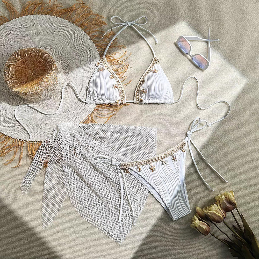 Swimwear- The Starfish 3 Pcs Set White